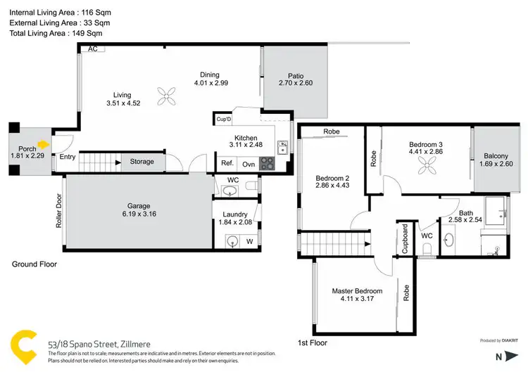Floorplan of Homely townhouse listing, 53/18 Spano Street, Zillmere QLD 4034
