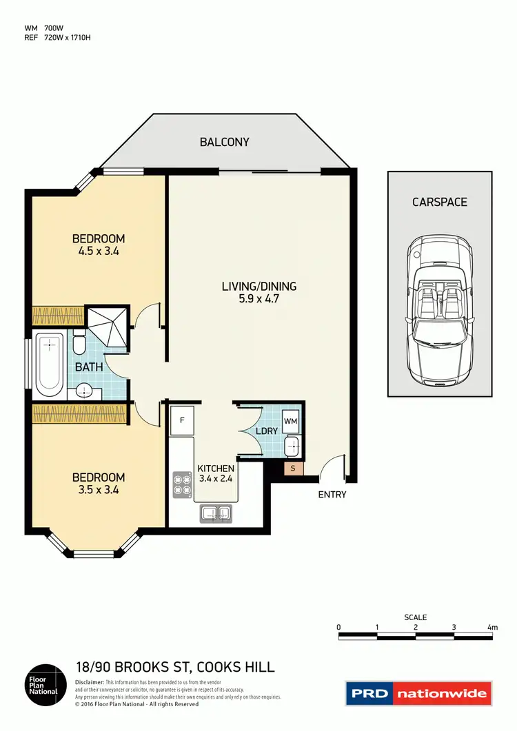 Floorplan of Homely unit listing, 18/90 Brooks Street, Cooks Hill NSW 2300