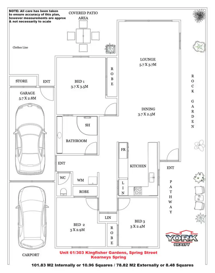 Floorplan of Homely house listing, 61/303 Spring Street (Kingfisher Gardens Lifestyle Village), Kearneys Spring QLD 4350