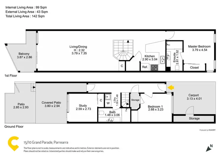 Floorplan of Homely townhouse listing, 15/10 Grand Parade, Parrearra QLD 4575