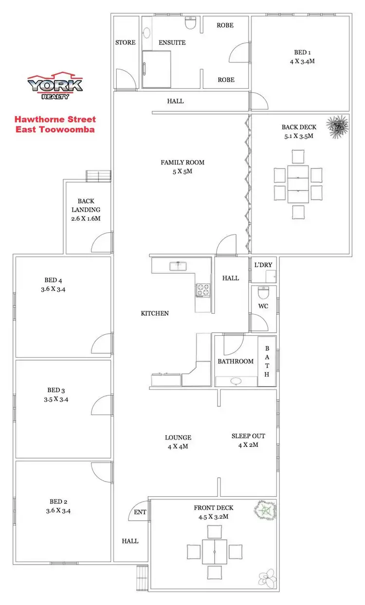 Floorplan of Homely house listing, 13 Hawthorn Street, East Toowoomba QLD 4350