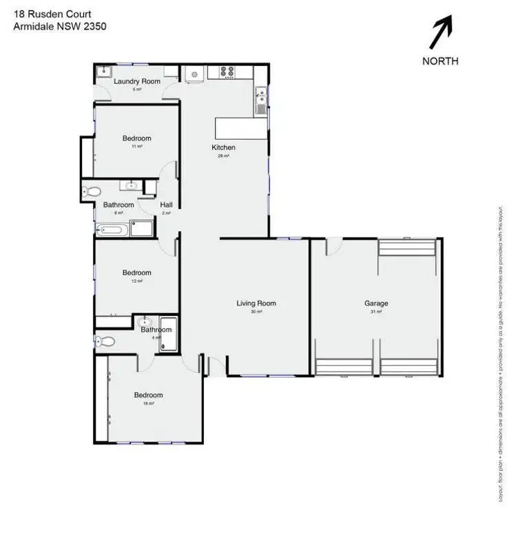 Floorplan of Homely house listing, 18 Rusden Court, Armidale NSW 2350