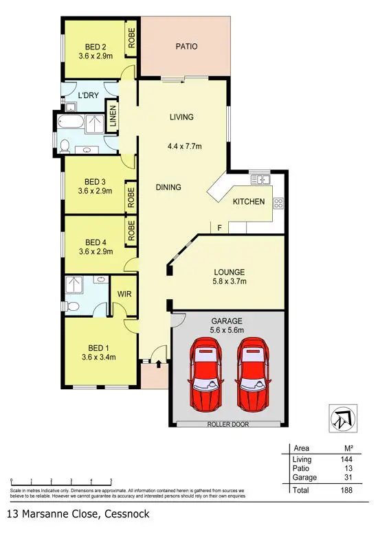 Floorplan of Homely house listing, 13 Marsanne Close, Cessnock NSW 2325