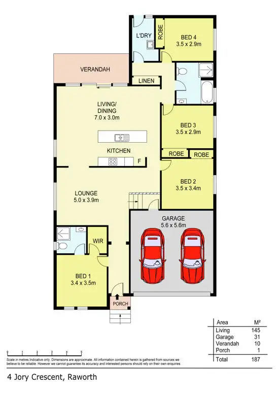 Floorplan of Homely house listing, 4 Jory Cr, Raworth NSW 2321