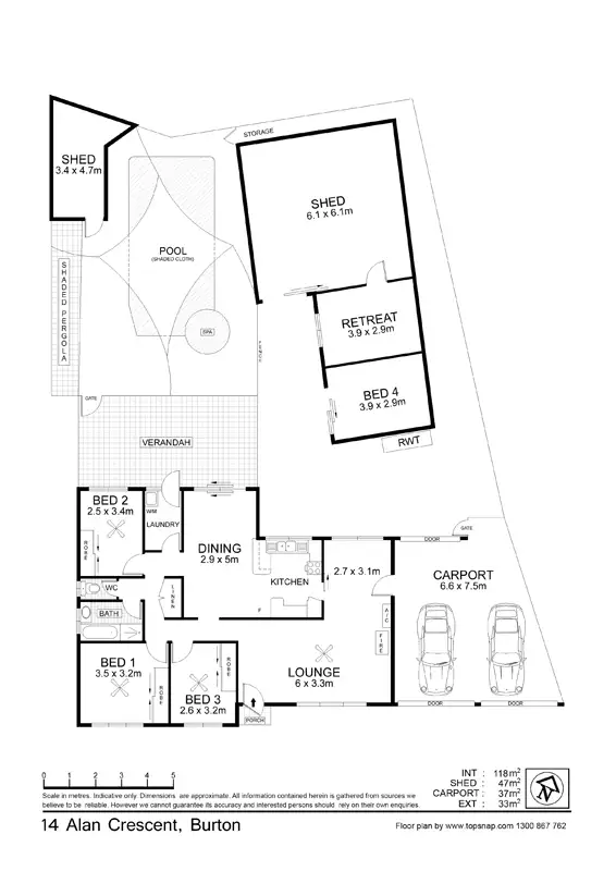 Floorplan of Homely house listing, 14 Alan Cres, Burton SA 5110