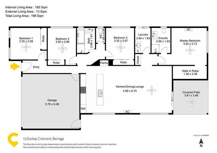 Floorplan of Homely house listing, 13 Dunlop Crescent, Baringa QLD 4551