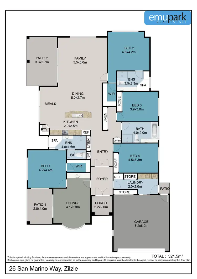 Floorplan of Homely house listing, 26 San Marino Way, Zilzie QLD 4710
