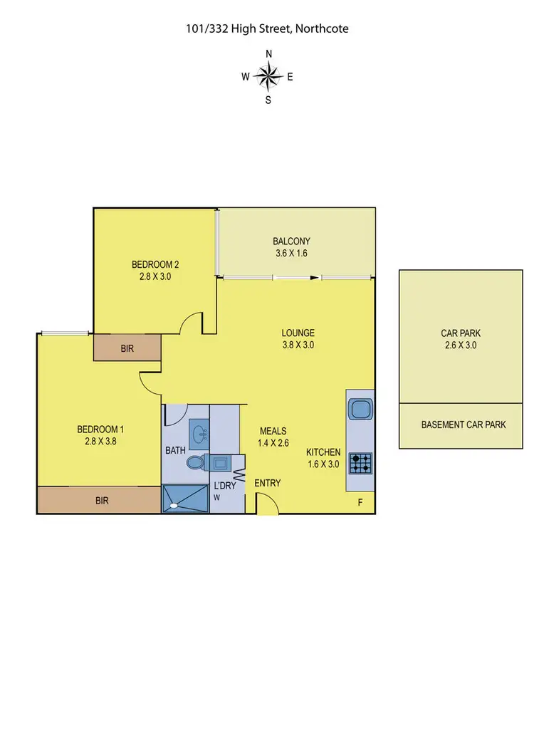 Floorplan of Homely apartment listing, 101/332 High Street, Northcote VIC 3070