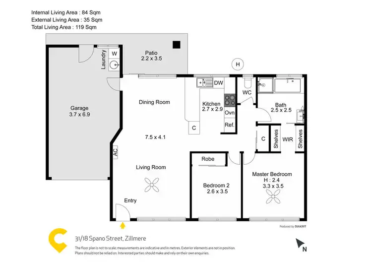 Floorplan of Homely villa listing, 31/18 Spano Street, Zillmere QLD 4034