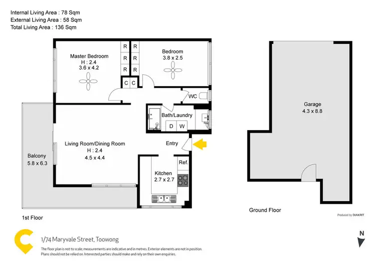 Floorplan of Homely unit listing, 1/74 Maryvale Street, Toowong QLD 4066
