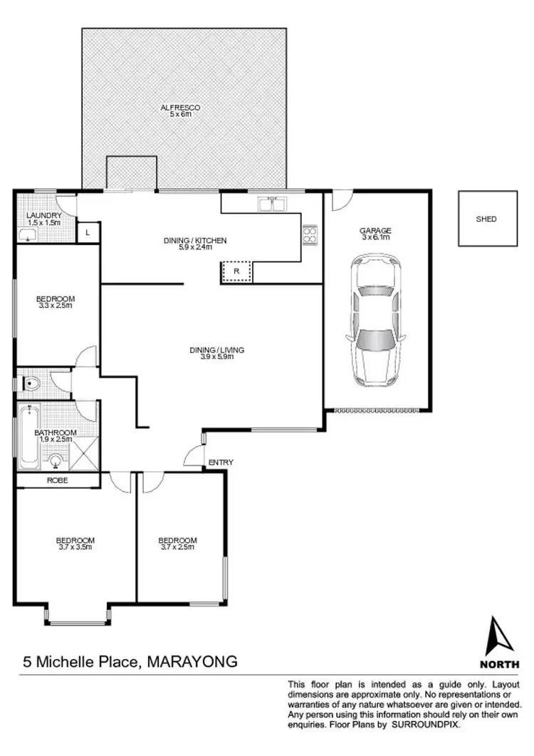 Floorplan of Homely house listing, 5 Michelle Place, Marayong NSW 2148
