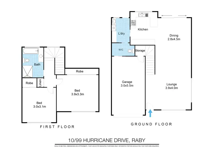 Floorplan of Homely townhouse listing, 10/99 Hurricane Dr, Raby NSW 2566
