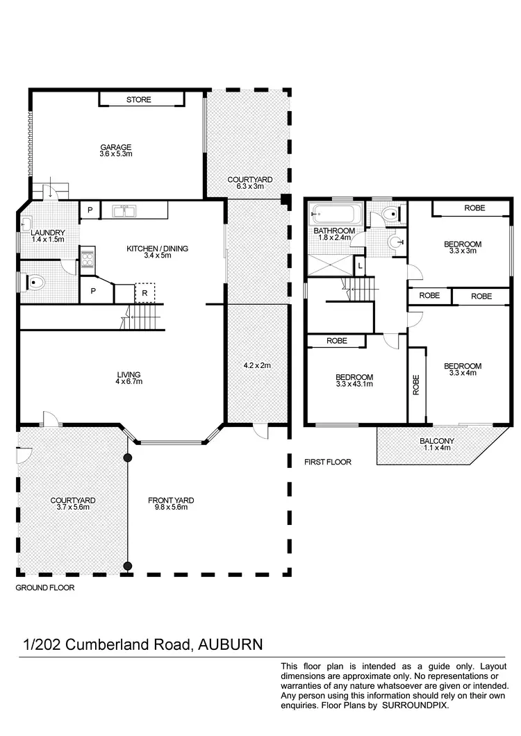 Floorplan of Homely townhouse listing, 1/202 Cumberland Road, Auburn NSW 2144