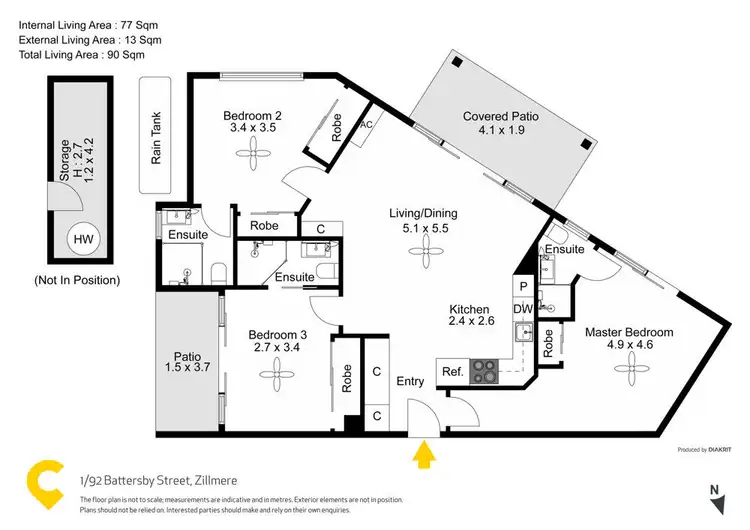 Floorplan of Homely unit listing, 1/92 Battersby Street, Zillmere QLD 4034