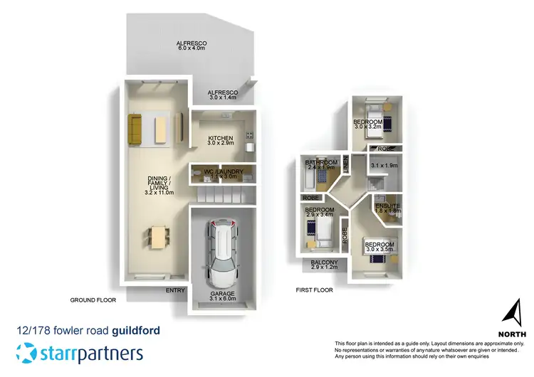 Floorplan of Homely townhouse listing, 12/178-188 Fowler Road, Guildford NSW 2161