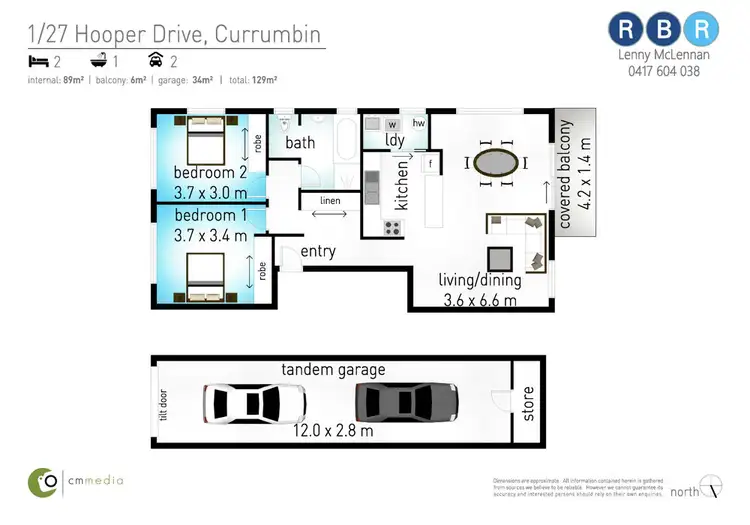 Floorplan of Homely unit listing, 1/27 Hooper Drive, Currumbin QLD 4223