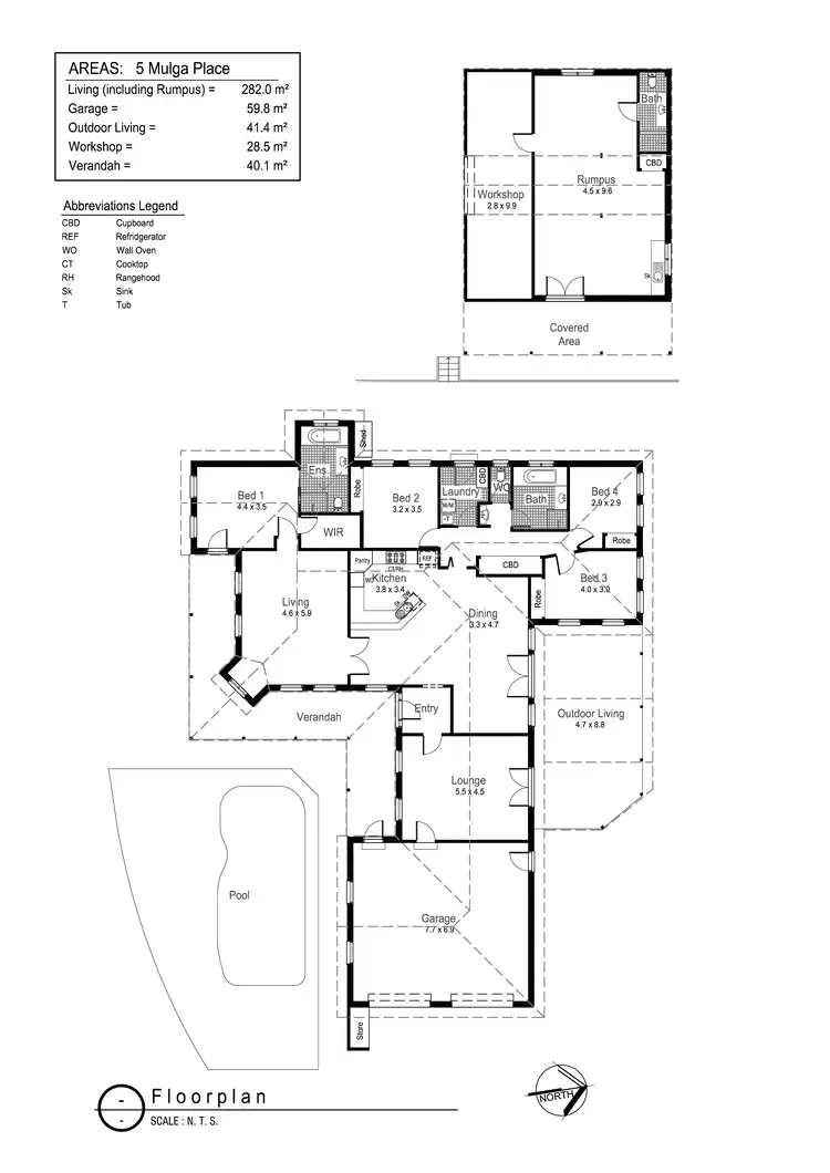 Floorplan of Homely house listing, 5 Mulga Place, Springvale NSW 2650