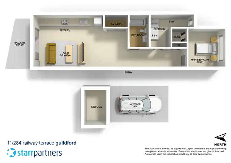 Floorplan of Homely unit listing, 11/284 Railway Terrace, Guildford NSW 2161