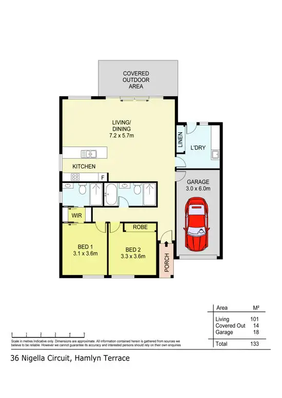 Floorplan of Homely semi-detached listing, 36 Nigella Circuit, Hamlyn Terrace NSW 2259