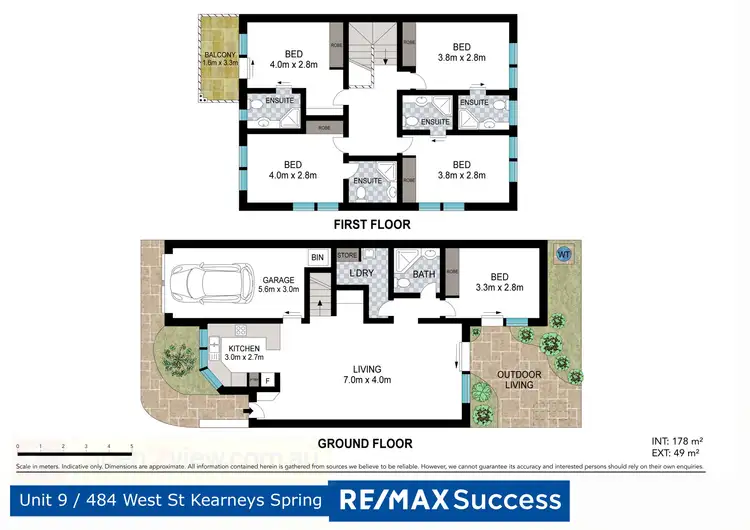 Floorplan of Homely unit listing, 9/484 West Street, Kearneys Spring QLD 4350
