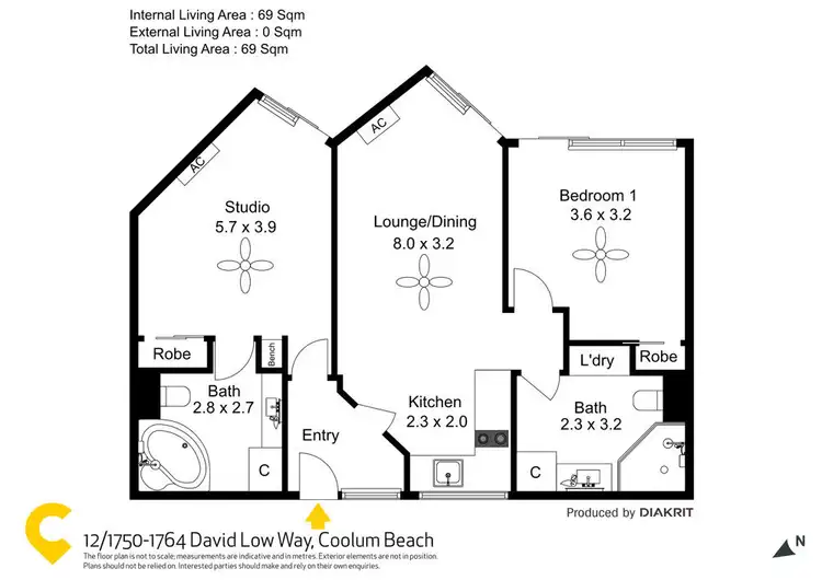 Floorplan of Homely unit listing, 12/1750-1764 David Low Way, Coolum Beach QLD 4573