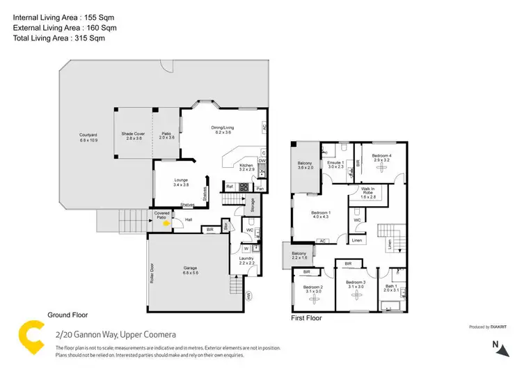 Floorplan of Homely semi-detached listing, 2/20 Gannon Way, Upper Coomera QLD 4209