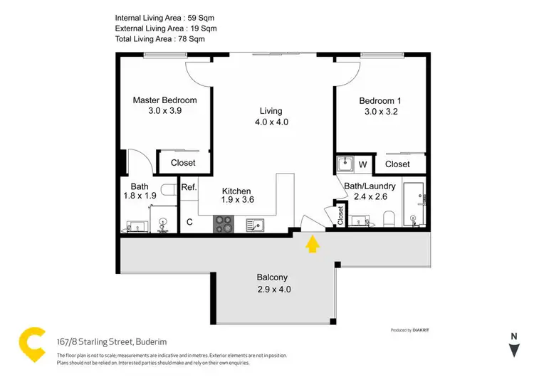 Floorplan of Homely unit listing, 167/8 Starling Street, Buderim QLD 4556