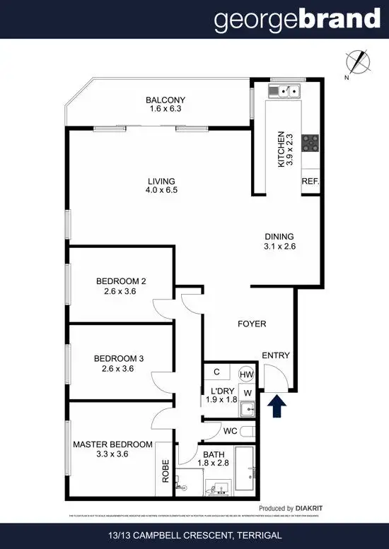 Floorplan of Homely unit listing, 13/13 Campbell Cres, Terrigal NSW 2260