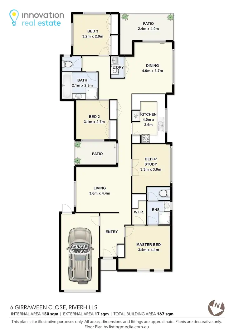 Floorplan of Homely house listing, 6 Girraween Cl, Riverhills QLD 4074