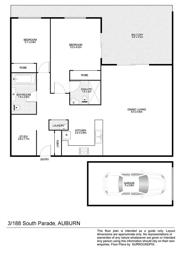 Floorplan of Homely unit listing, 3/188 South Parade, Auburn NSW 2144