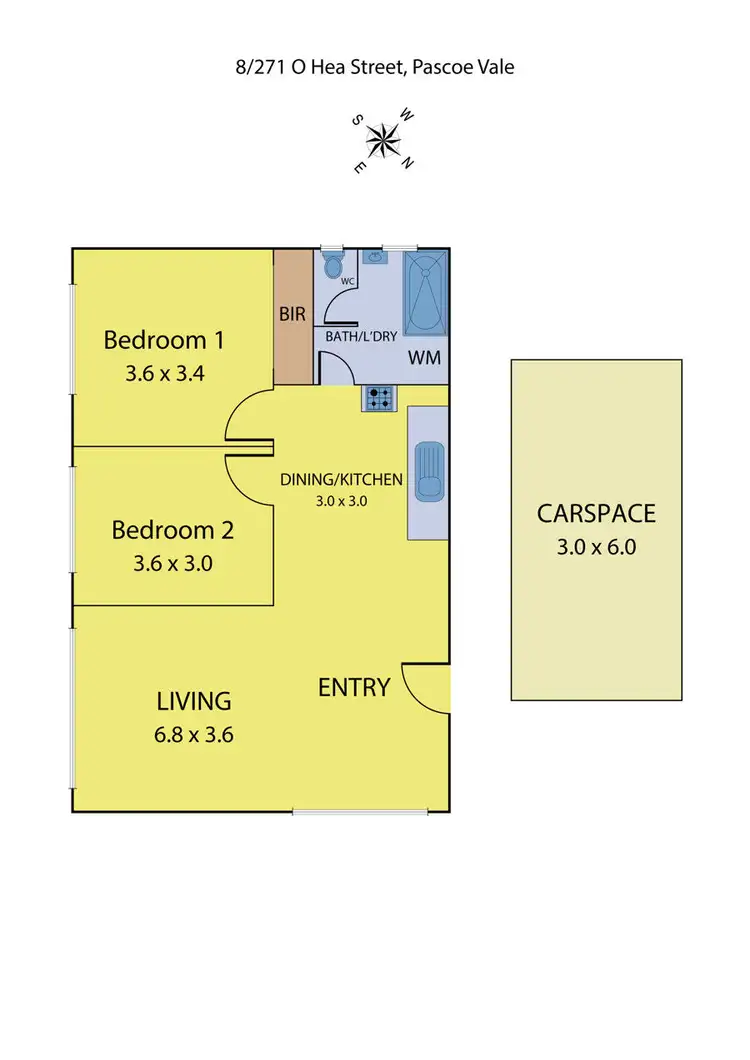 Floorplan of Homely apartment listing, 8/271 O'hea Street, Pascoe Vale South VIC 3044