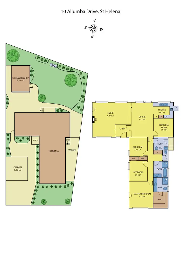 Floorplan of Homely house listing, 10 Allumba Drive, St Helena VIC 3088