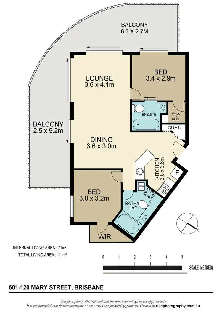 Floorplan of Homely unit listing, 601/120 Mary Street, Brisbane City QLD 4000
