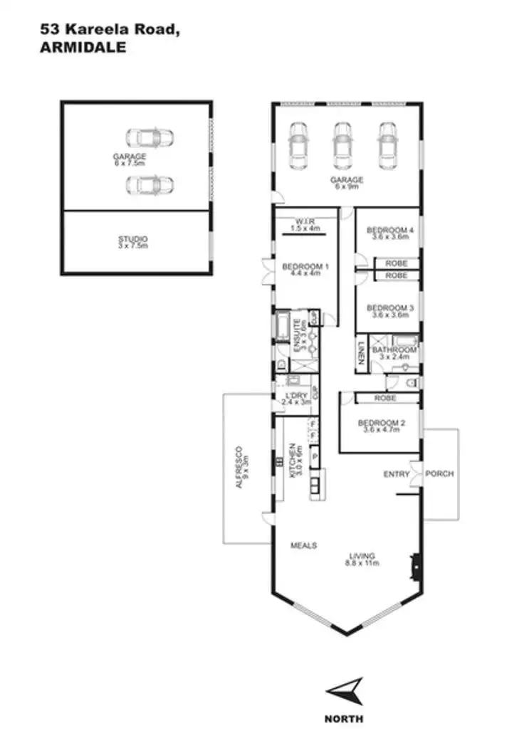 Floorplan of Homely rural property listing, 53 Kareela Road, Armidale NSW 2350