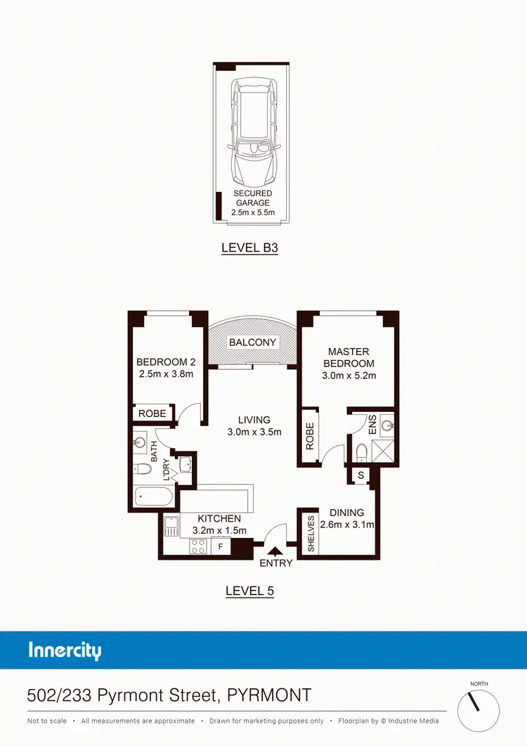 Floorplan of Homely apartment listing, 502/233 Pyrmont Street, Pyrmont NSW 2009