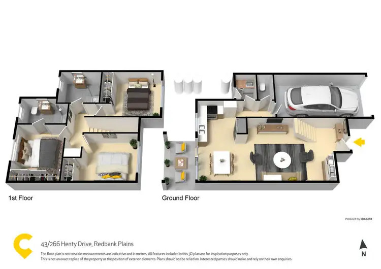 Floorplan of Homely townhouse listing, 43/266 Henty Drive, Redbank Plains QLD 4301