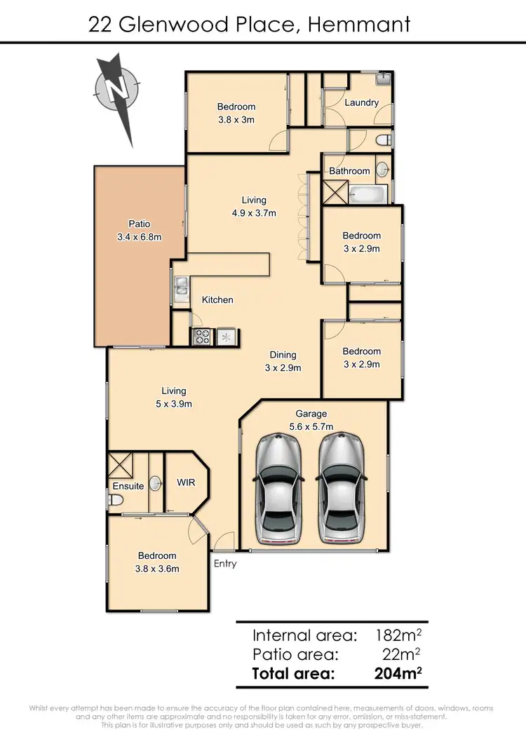 Floorplan of Homely house listing, 22 Glenwood Place, Hemmant QLD 4174