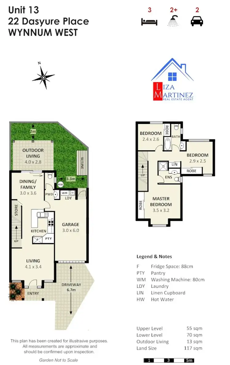 Floorplan of Homely townhouse listing, 13/22 Dasyure Place, Wynnum West QLD 4178