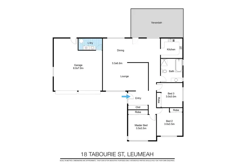 Floorplan of Homely house listing, 18 Tabourie St, Leumeah NSW 2560