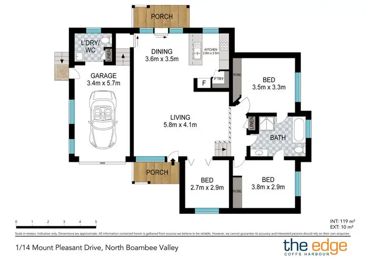 Floorplan of Homely villa listing, 1/14 Mount Pleasant Drive, North Boambee Valley NSW 2450
