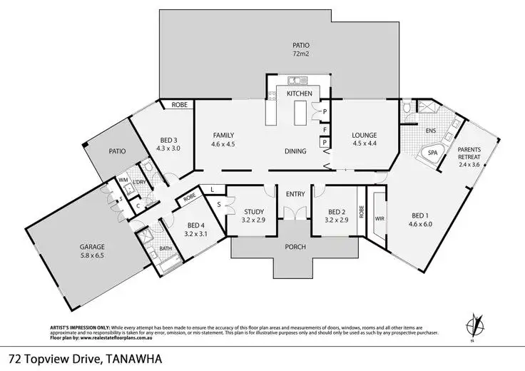 Floorplan of Homely house listing, 72 Topview Drive, Tanawha QLD 4556