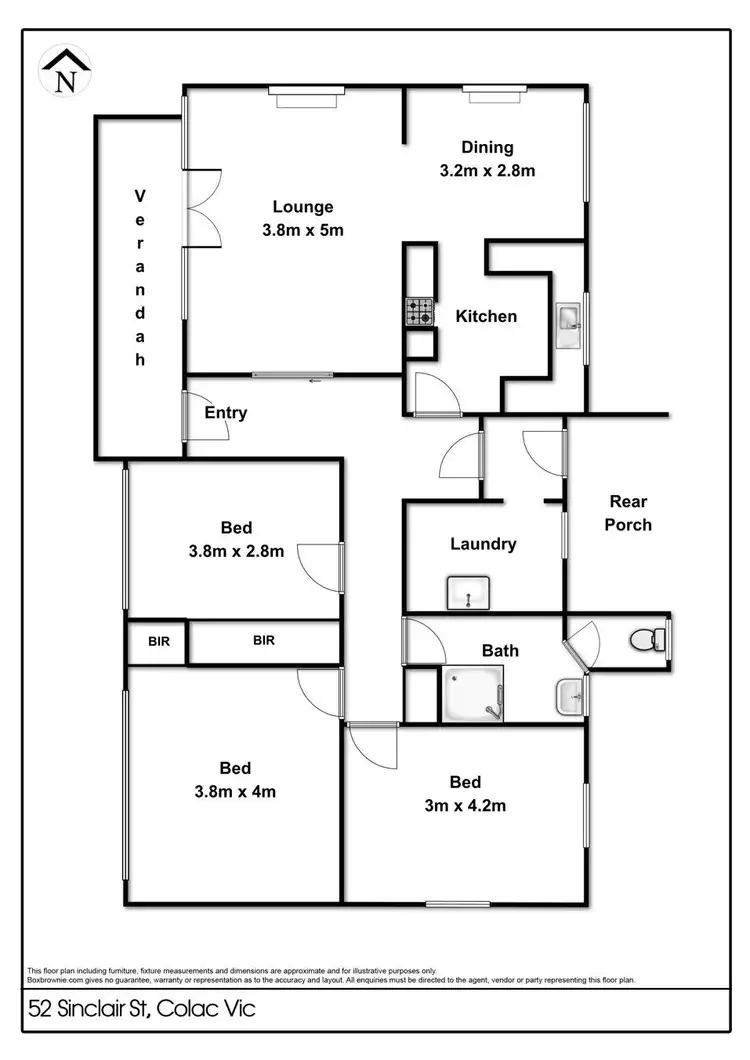Floorplan of Homely house listing, 52 Sinclair Street, Colac VIC 3250