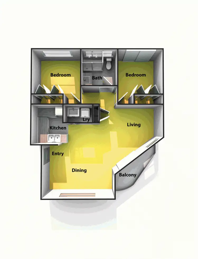 Floorplan of Homely unit listing, 7/66 Lower Gay Terrace, Caloundra QLD 4551