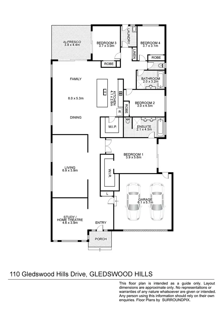 Floorplan of Homely house listing, 110 Gledswood Hills Drive, Gledswood Hills NSW 2557