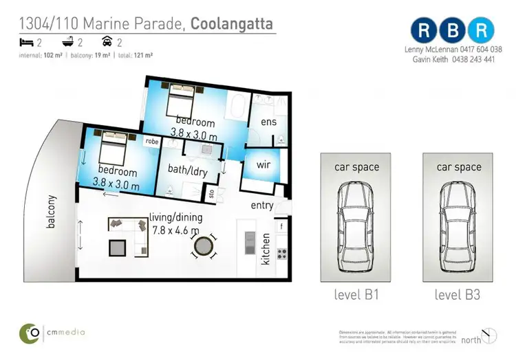 Floorplan of Homely unit listing, 1304/110 Marine Parade (Reflections Tower 2), Coolangatta QLD 4225