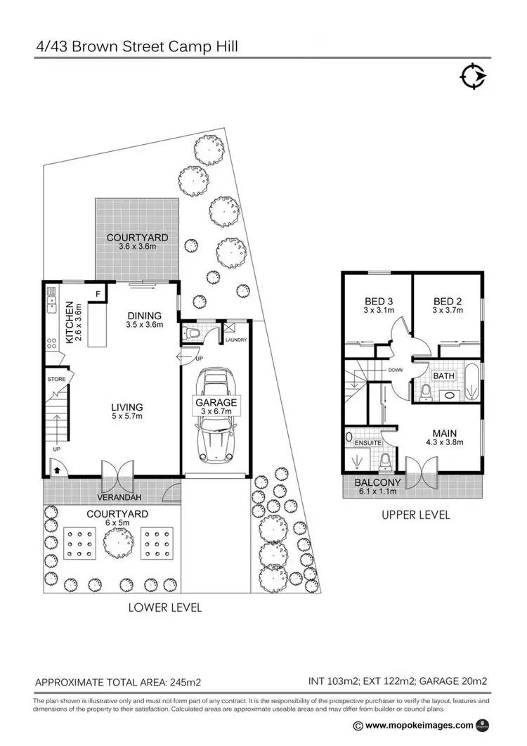Floorplan of Homely townhouse listing, 4/43 Brown St, Camp Hill QLD 4152