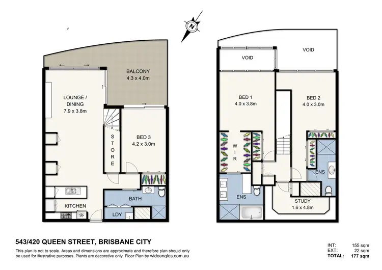 Floorplan of Homely unit listing, 543/420 Queen Street, Brisbane City QLD 4000