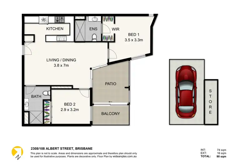Floorplan of Homely unit listing, 2308/108 Albert Street, Brisbane City QLD 4000