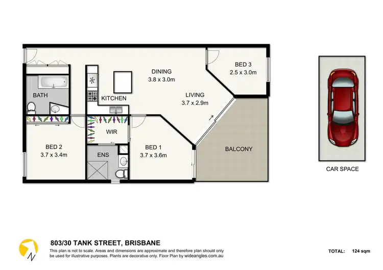 Floorplan of Homely unit listing, 803/30 Tank Street, Brisbane City QLD 4000