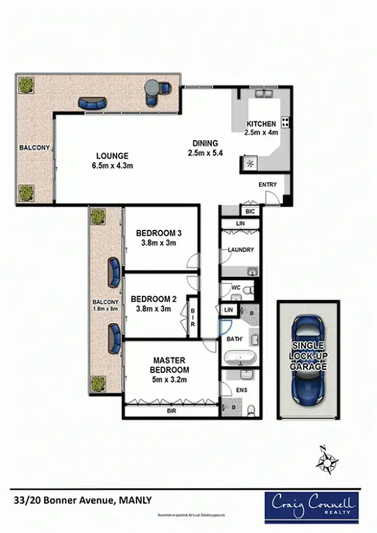 Floorplan of Homely unit listing, 33/20 Bonner Avenue, Manly NSW 2095
